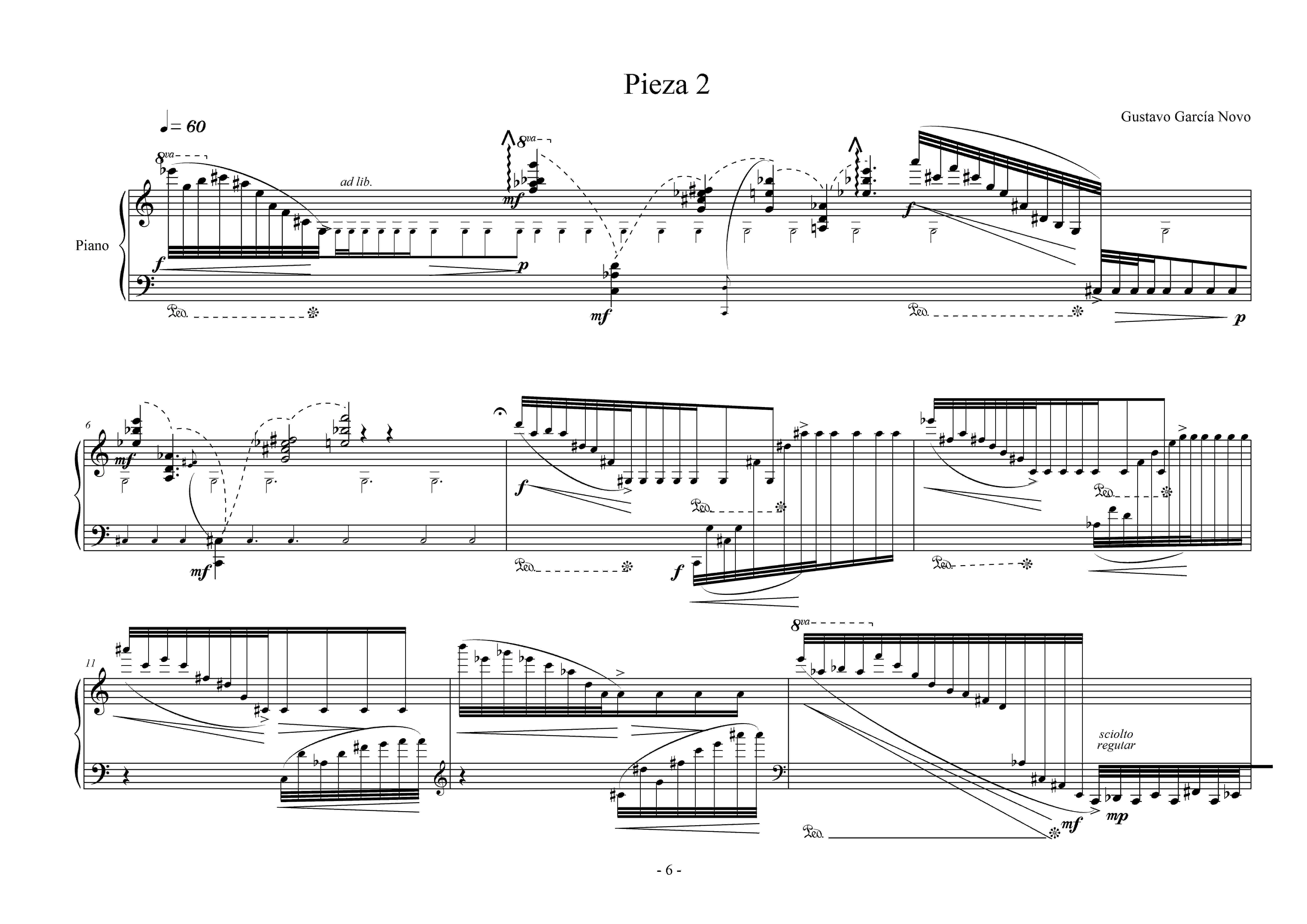 [Partitura 'Solo Piano' pieza 2.]